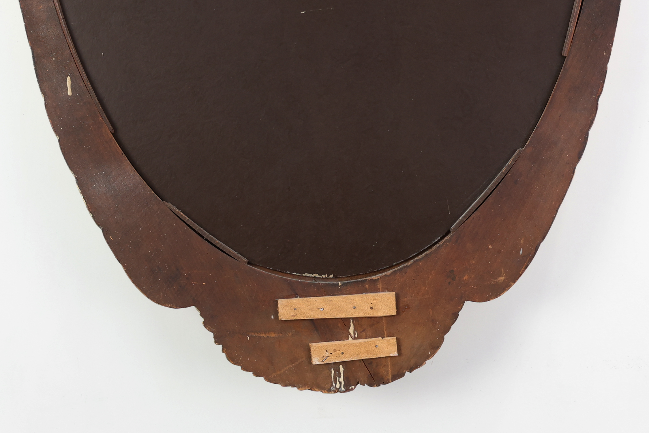 Oval Art Deco carved Gilt Wooden Mirror, France ca. 1920thumbnail